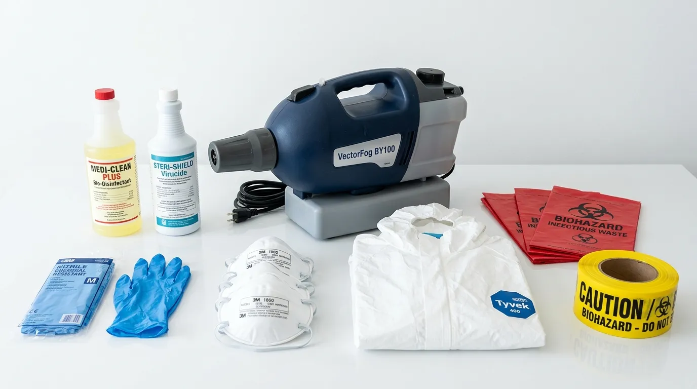 Professional biohazard remediation crew working in Port Washington